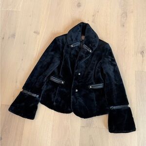 Elegant Black Faux Fur Jacket